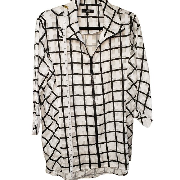 Lior Paris Victoria Zip Front Casual Dress Jacket Three Quarter Sleeve Size L - Picture 5 of 6